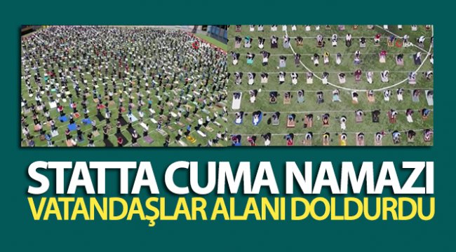 Stadı dolduran cemaat havadan görüntülendi