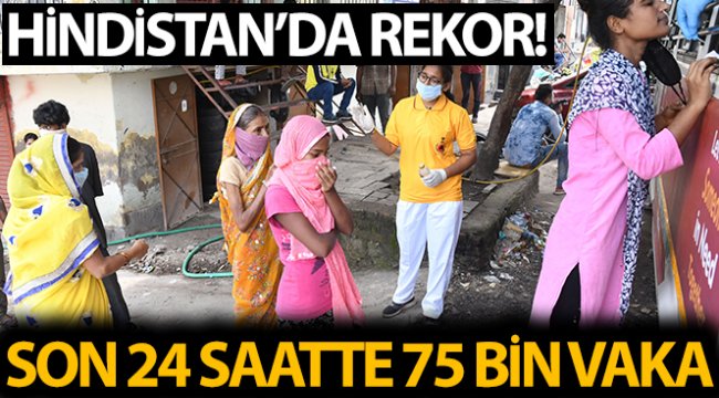 Hindistan'da son 24 saatte 75 bin korona vakası doğrulandı