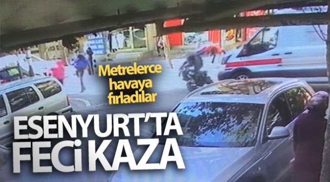 Hasta almaya giden ambulans motosiklete böyle çarptı