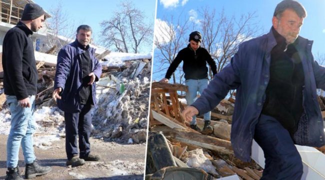 200 evin yıkıldığı köyde baba ile 2 oğlu, enkazda kalanları kurtardı