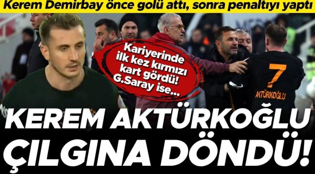 Sivasspor - Galatasaray maçında Kerem Aktürkoğlu çılgına döndü! Gördüğü kırmızı kartın ardından...