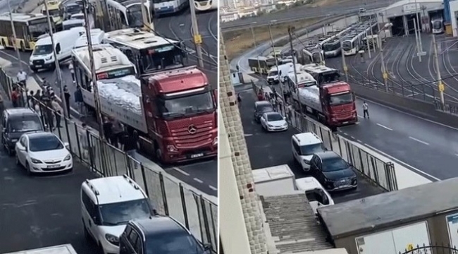 İETT otobüsü TIR'a çarptı: Yaralılar var!